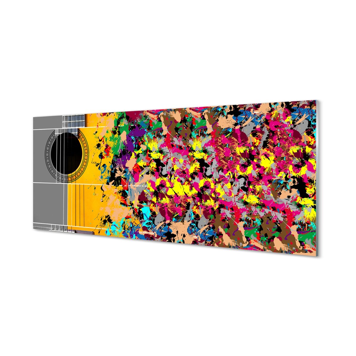 Panel ścienny Gitara akustyczna kolory 125x50 cm