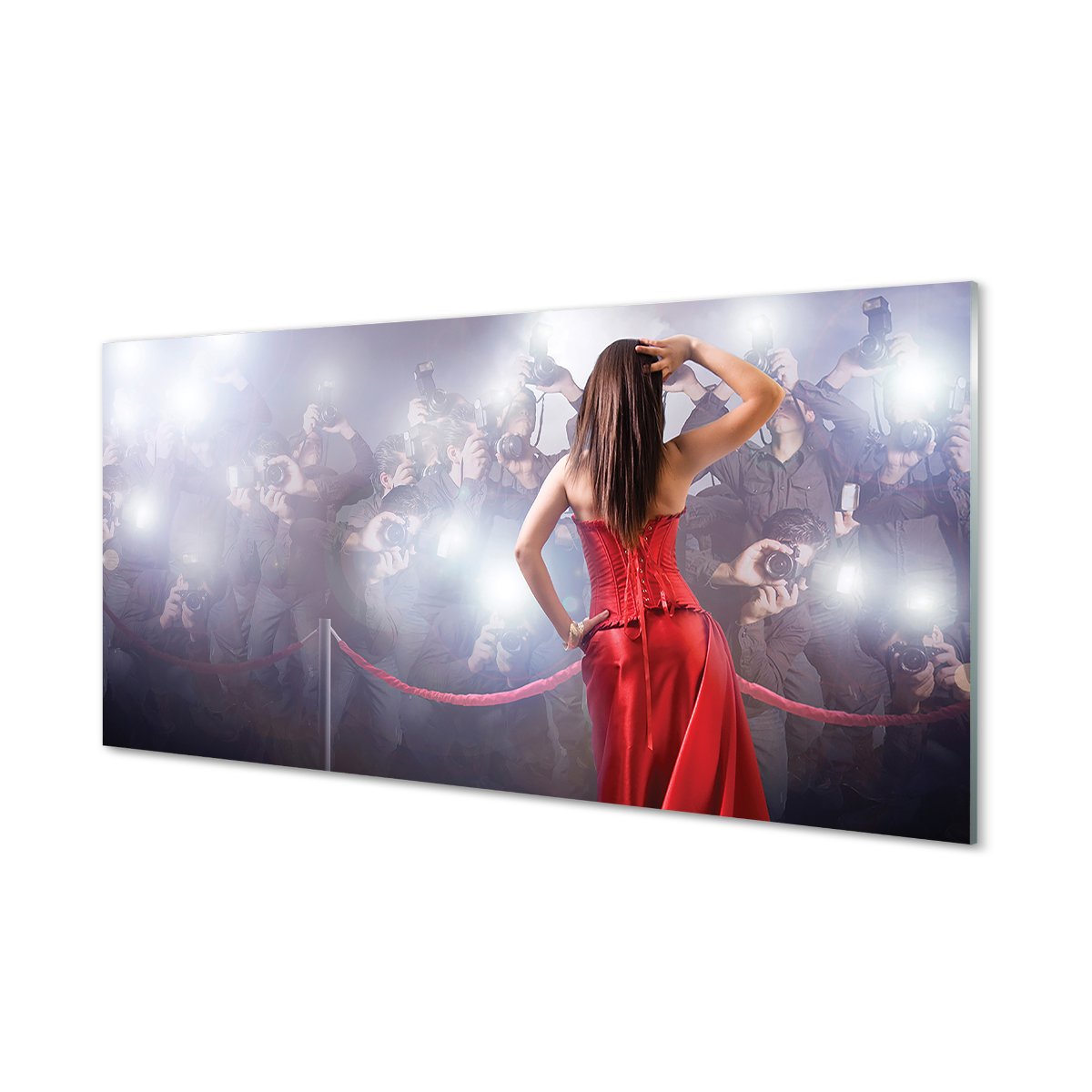 Panel ścienny Kobieta czerwona suknia 120x60 cm