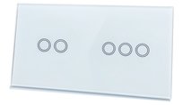 PANEL SZKLANY DOTYKOWY WŁĄCZNIK 3+2 BIAŁY