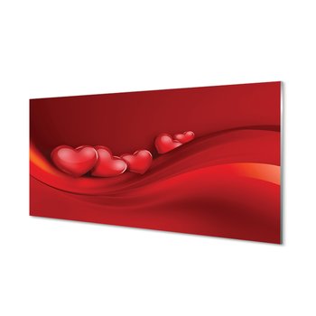 Panel szkło za indukcję Serca czerwone tło 120x60 - Tulup