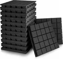 PANELE AKUSTYCZNE GĘSTE 12szt 30.5X 30.5X 2.5 CM CZARNE WYGŁUSZAJĄCE Kostka Inny producent