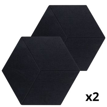 Panele Filcowe Ścienne Wyciszające 3d Czarne 2szt Dekoracja Na Ścianę Soft Akustyczne - Multi-Decor