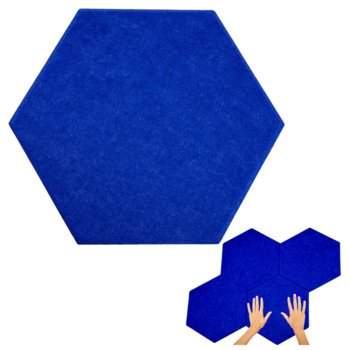 PANELE ŚCIENNE FILCOWE 3D HEKSAGON zagłówek samoprzylepne akustyczne soft plaster miodu hexagon CIEMNY NIEBIESKI /Iteams4now - Iteams4now
