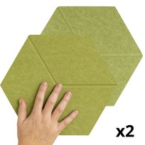 Panele Ścienne Filcowe Akustyczne Wygłuszające 2szt Heksagon Dekoracyjne 3d Zielone