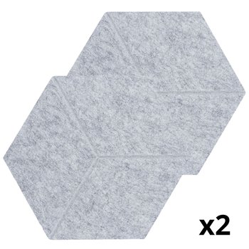 Panele Ścienne Filcowe Wygłuszające Dekoracyjne 3d Panel Heksagony Zestaw 2szt - Multi-Decor