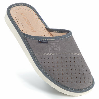 PanSzew Kapcie Męskie Pantofle SKÓRZANE Klapki Domowe POLSKIE 40-46 - PanSzew