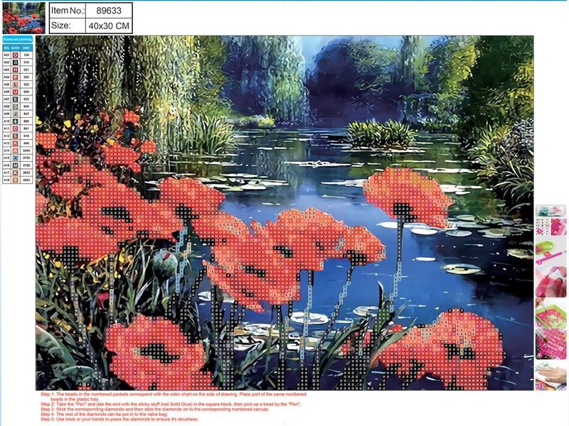 Фото - Творчість і рукоділля Panta Plast , Mozaika diamentowa, Flowers 5D 30x40 cm 
