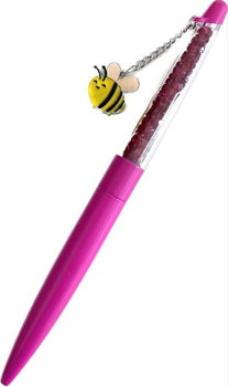 Paperchase- Długopis różowy z zawieszką pszczółka Czarny - Paperchase