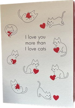 Paperchase- Kartka 'I love you more than I love cats' - Paperchase