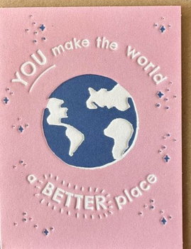 Paperchase- Kartka 'You make the world a Better place' różowa z kopertą - Paperchase