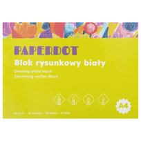PAPERDOT Blok rysunkowy biały A4, 80g, 20 ark