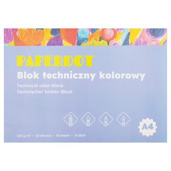 PAPERDOT Blok techniczny kolorowy A4, 160g, 10 ark - Paperdot