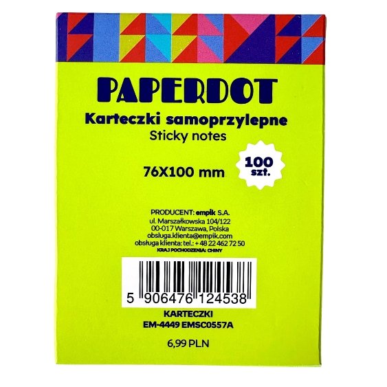 Paperdot Paperdot, Karteczki samoprzylepne neonowe, mix kolorów - Paperdot ...