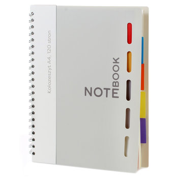 Paperdot, Kołozeszyt A4, 120 kartek w kratkę, szary, 4 przekładki - Paperdot