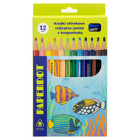 Paperdot, Kredki Ołówkowe, Grube, Temperówka, 12 Sztuk