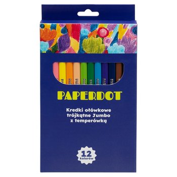 Paperdot, Kredki Ołówkowe, Grube, Temperówka, 12 Sztuk - Paperdot