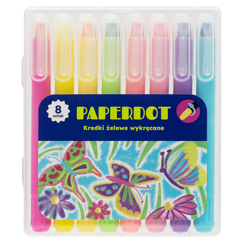 Paperdot Paperdot, Kredki żelowe wykręcane, 8 kolorów - Empik | Sklep EMPIK.COM