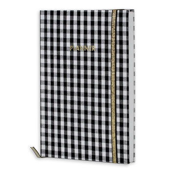 Paperdot, Planer kratka 14x20 tkanina, czarno-biała kratka - Paperdot