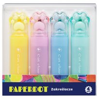 Paperdot, Zakreślacze, Różnokolorowe, Łapki, 4 Sztuki