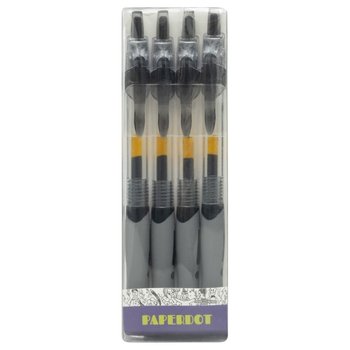 Paperdot, Zestaw Długopisów Żelowych, Czarny, 4 Sztuki - Paperdot