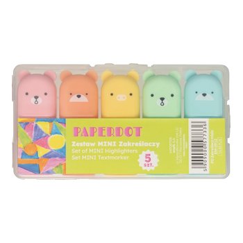 Paperdot, Zestaw Zakreślaczy, Misio, Różnokolorowe, 5 Sztuk - Paperdot