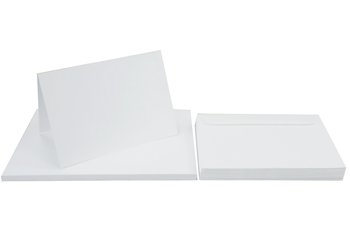 Papeteria / zestaw Lessebo, 240 g biały big + koperta C6, 25 sztuk - Lessebo
