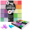 PAPIER DO ORIGAMI 15x15 cm KOLOROWY Z INSTRUKCJAMI DLA DZIECI 180 ark 70gsm - Clippasafe