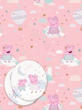 Papier do pakowania prezentów Świnka Peppa Zestaw 2szt 50x70 cm + zawieszki - Świnka Peppa
