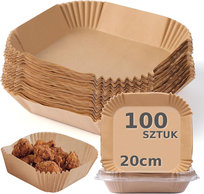Papier do pieczenia FOREMKI DO AIR FRYER ZESTAW 100 SZT 20CM WKŁADY TACKI Nela-Styl
