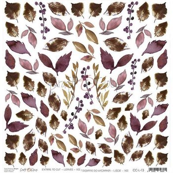 Papier do scrapbookingu Liście, 30x30 cm - Craft O'Clock