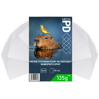 Papier Fotograficzny Samoprzylepny 10x15 135g/m² Błyszczący 50szt Inkjet 4R PDMedia