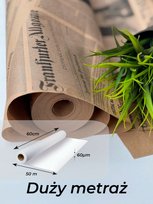 Papier kraftowy do pakowania prezentów ze wzorem Gazeta, czarny 60cm х 50 m inna (Inny)
