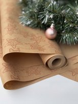 Papier kraftowy Spadające Gwiazdy 60cm x 10m Świąteczny ozdobny, karmel