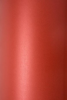 Papier ozdobny gładki perłowy A4 czerwony Sirio Pearl Red Fever 300g 10 ark. - na kartki walentynkowe dekoracje miłosne exploding box - Sirio Pearl
