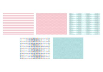 PAPIER OZDOBNY ZE WZOREM "PASTELOWE KARO" 68,5cm/1m - Inna marka