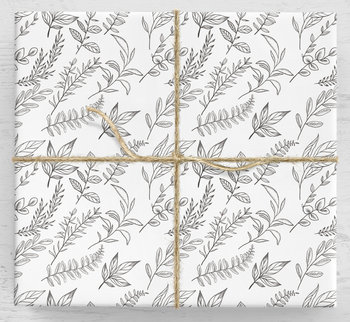 Papier Pakowy  Floral 2 Biały 10 Arkuszy - WrapAndPack
