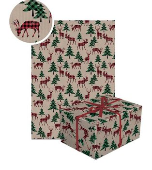 Papier Prezentowy Kraft Renifery 70 X 200 Cm - PAW