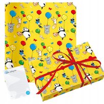 papier PREZENTOWY PANDA do pakowania PREZENTÓW dla dzieci na urodziny