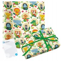 papier PREZENTOWY zwierzątka do pakowania PREZENTÓW dla dzieci na urodziny