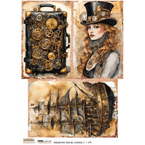 Hartie de orez decoupage steampunk Jules Verne A4 Ciao bella Hartie de orez decoupage steampunk Jules Verne A4 Ciao bella