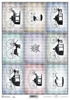 Papier SOFT ITD A4 S140 dorożki retro vintage - ITD Collection