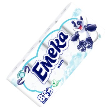 Papier toaletowy 3 warstwy bezzapachowy 100% celuloza WHITE 8 rolek Emeka - Inna marka