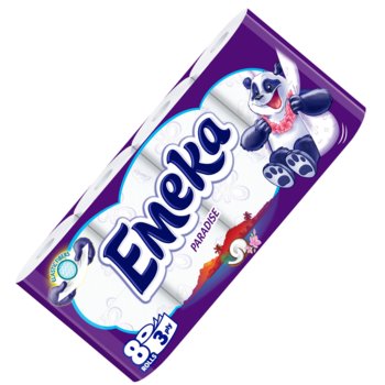 Papier toaletowy 3 warstwy zapachowy 100% celuloza PARADISE 8 rolek Emeka - Inna marka