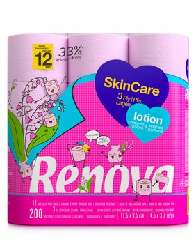 Papier toaletowy Renova Skin Care Lotion różowe 12szt - Renova