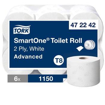 Papier toaletowy w rolce Tork SmartOne® T8, dwuwarstwowy, 6 x 1150 odcinków, 472242 - Inna marka