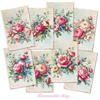 Papiery do Scrapbookingu - Bileciki Prezentowe – Karneciki Zestaw M156 romantyczny dzień 24 szt