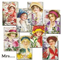 Papiery Do Scrapbookingu - Bileciki Prezentowe – Karneciki Zestaw M89 Pani 24Szt