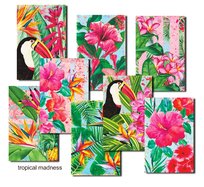 Papiery Do Scrapbookingu - Bileciki Prezentowe – Karneciki Zestaw M92 Tropikalne Szaleństwo 24Szt