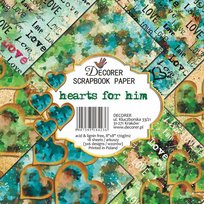 Papiery Do Scrapbookingu Serca Dla Niego  Zestaw 18 Arkuszy
