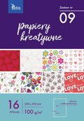 Papiery kreatywne 205x292mm 16 arkuszy zestaw nr 09 (KB030-09) - TETIS